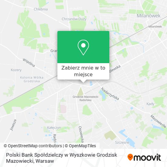 Mapa Polski Bank Spółdzielczy w Wyszkowie Grodzisk Mazowiecki