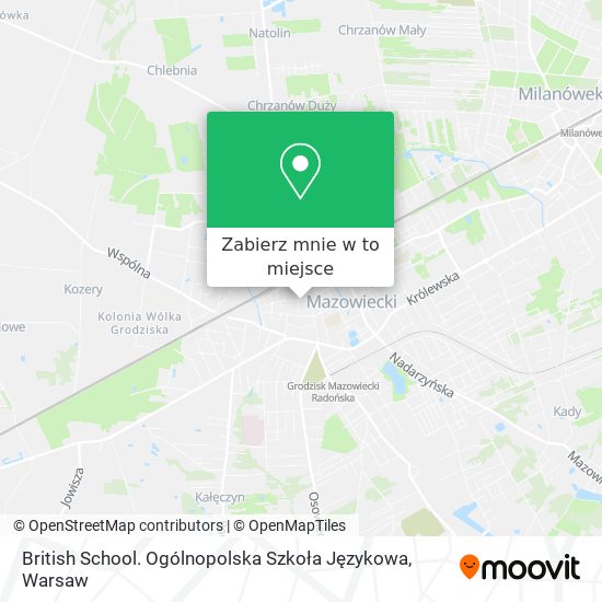 Mapa British School. Ogólnopolska Szkoła Językowa