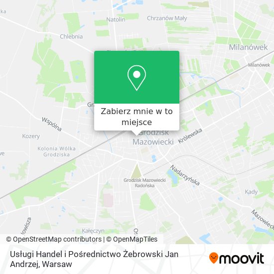 Mapa Usługi Handel i Pośrednictwo Żebrowski Jan Andrzej