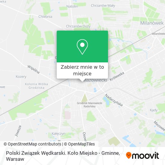 Mapa Polski Związek Wędkarski. Koło Miejsko - Gminne