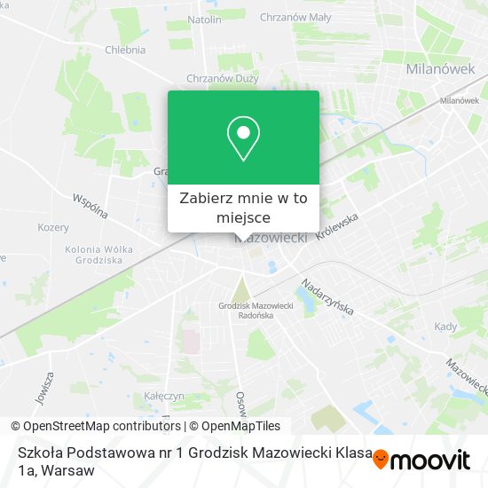 Mapa Szkoła Podstawowa nr 1 Grodzisk Mazowiecki Klasa 1a