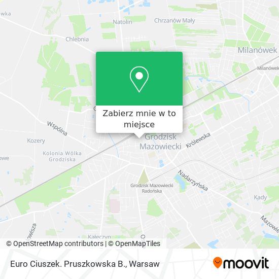 Mapa Euro Ciuszek. Pruszkowska B.