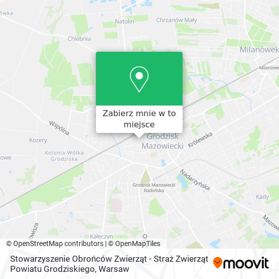 Mapa Stowarzyszenie Obrońców Zwierząt - Straż Zwierząt Powiatu Grodziskiego