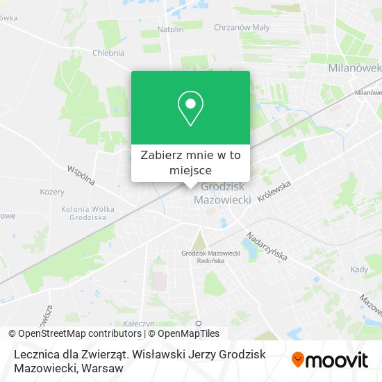 Mapa Lecznica dla Zwierząt. Wisławski Jerzy Grodzisk Mazowiecki