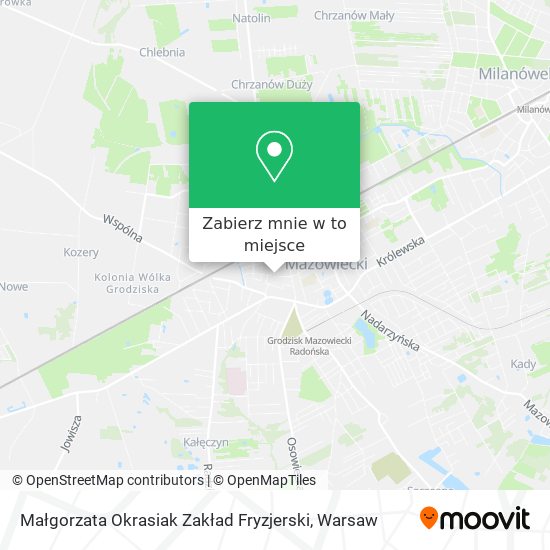 Mapa Małgorzata Okrasiak Zakład Fryzjerski