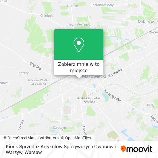 Mapa Kiosk Sprzedaż Artykułów Spożywczych Owoców i Warzyw