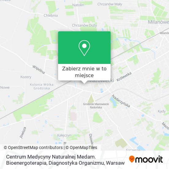 Mapa Centrum Medycyny Naturalnej Medam. Bioenergoterapia, Diagnostyka Organizmu