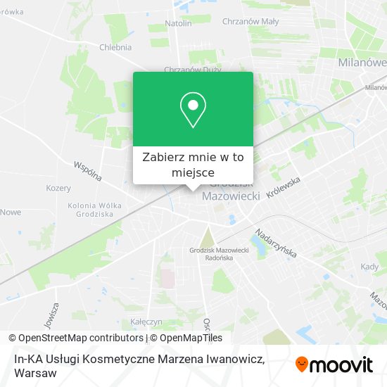 Mapa In-KA Usługi Kosmetyczne Marzena Iwanowicz