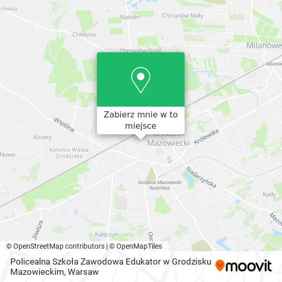 Mapa Policealna Szkoła Zawodowa Edukator w Grodzisku Mazowieckim