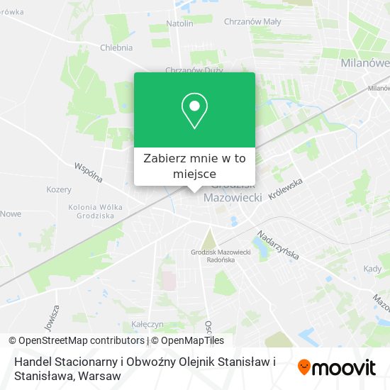 Mapa Handel Stacionarny i Obwoźny Olejnik Stanisław i Stanisława