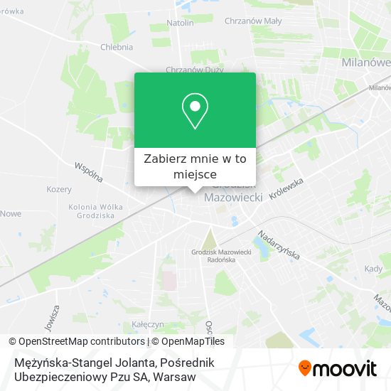 Mapa Mężyńska-Stangel Jolanta, Pośrednik Ubezpieczeniowy Pzu SA