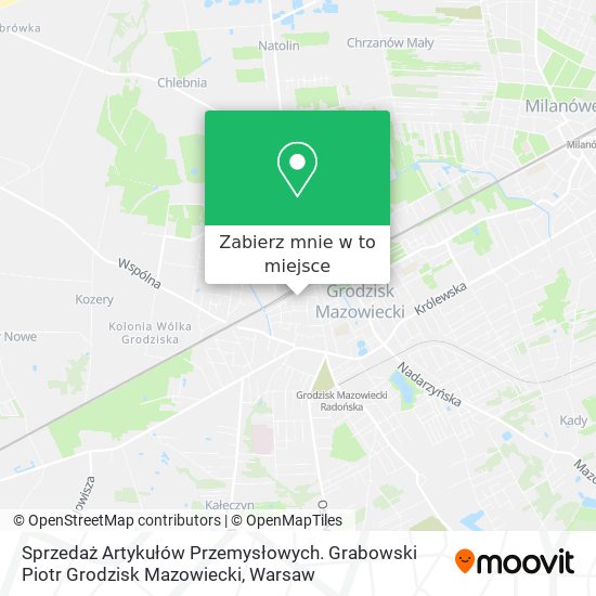 Mapa Sprzedaż Artykułów Przemysłowych. Grabowski Piotr Grodzisk Mazowiecki