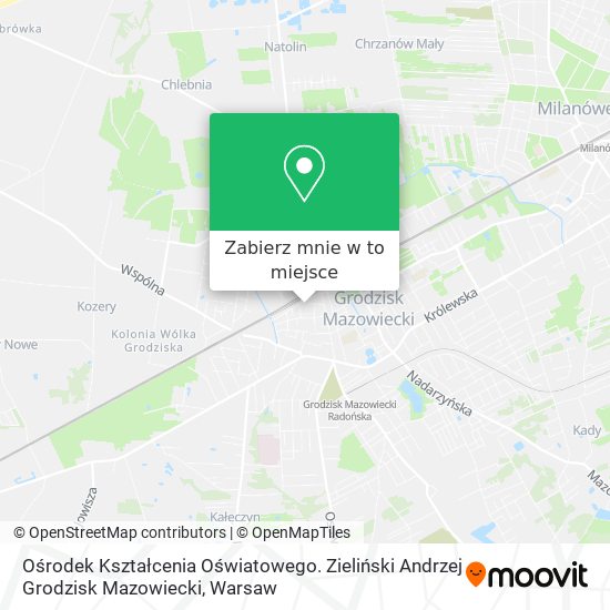 Mapa Ośrodek Kształcenia Oświatowego. Zieliński Andrzej Grodzisk Mazowiecki