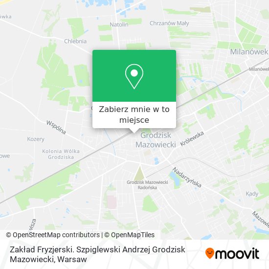 Mapa Zakład Fryzjerski. Szpiglewski Andrzej Grodzisk Mazowiecki