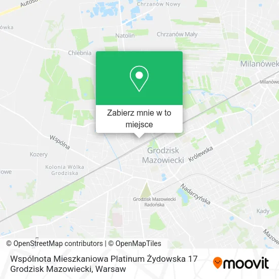 Mapa Wspólnota Mieszkaniowa Platinum Żydowska 17 Grodzisk Mazowiecki