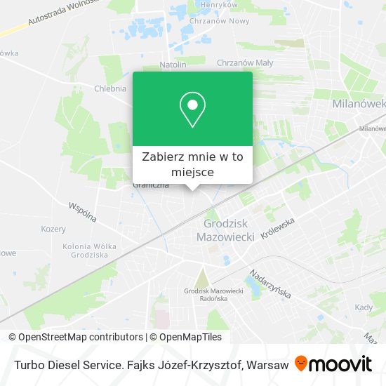 Mapa Turbo Diesel Service. Fajks Józef-Krzysztof