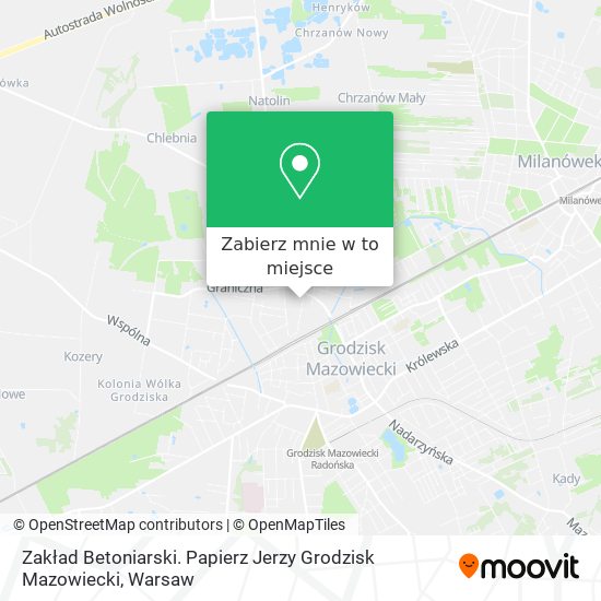 Mapa Zakład Betoniarski. Papierz Jerzy Grodzisk Mazowiecki