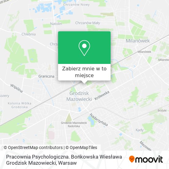 Mapa Pracownia Psychologiczna. Bońkowska Wiesława Grodzisk Mazowiecki