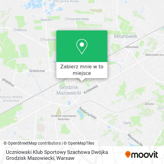 Mapa Uczniowski Klub Sportowy Szachowa Dwójka Grodzisk Mazowiecki