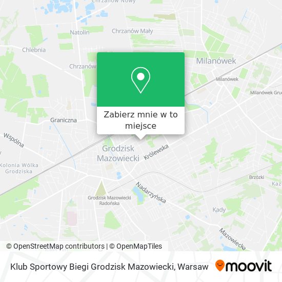 Mapa Klub Sportowy Biegi Grodzisk Mazowiecki