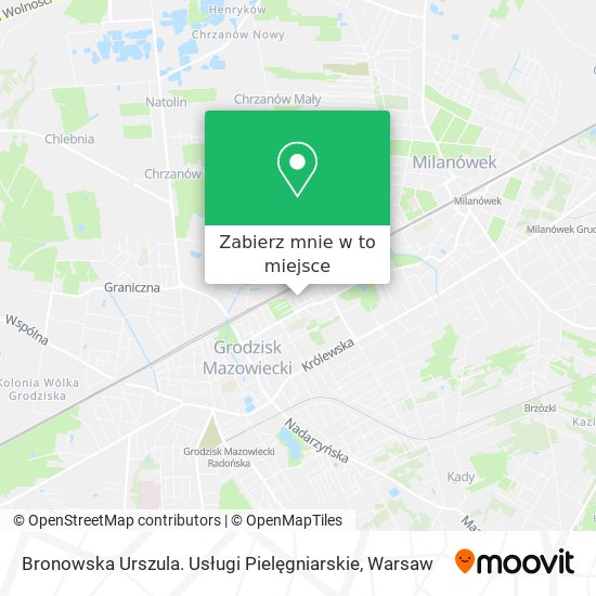 Mapa Bronowska Urszula. Usługi Pielęgniarskie