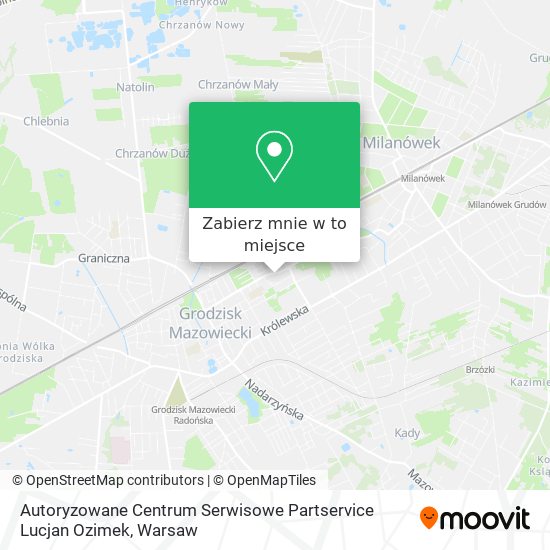 Mapa Autoryzowane Centrum Serwisowe Partservice Lucjan Ozimek