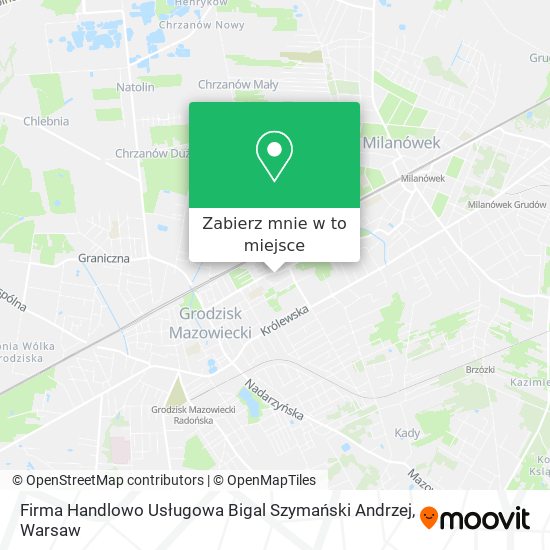 Mapa Firma Handlowo Usługowa Bigal Szymański Andrzej