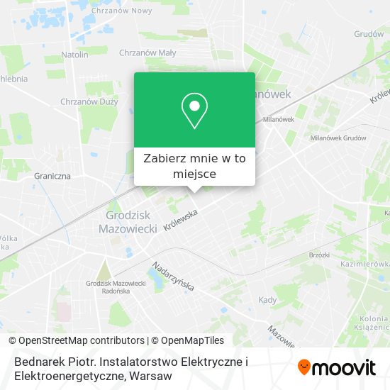 Mapa Bednarek Piotr. Instalatorstwo Elektryczne i Elektroenergetyczne