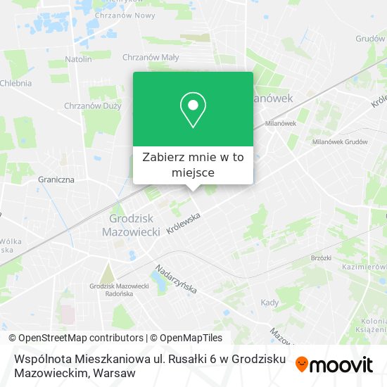 Mapa Wspólnota Mieszkaniowa ul. Rusałki 6 w Grodzisku Mazowieckim