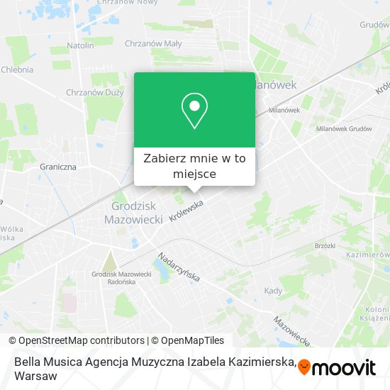 Mapa Bella Musica Agencja Muzyczna Izabela Kazimierska