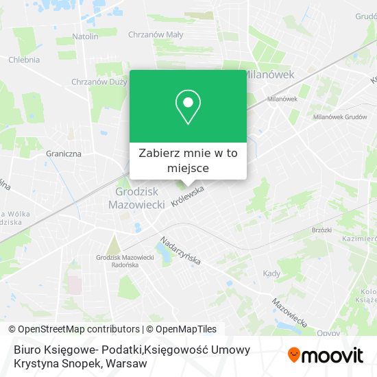 Mapa Biuro Księgowe- Podatki,Księgowość Umowy Krystyna Snopek