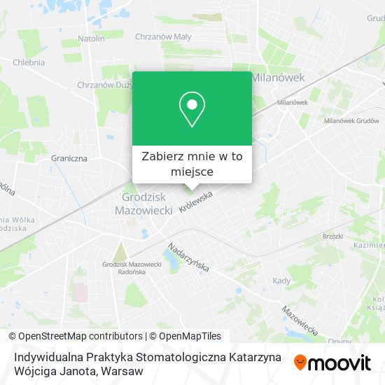 Mapa Indywidualna Praktyka Stomatologiczna Katarzyna Wójciga Janota