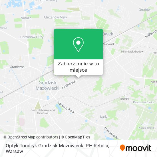 Mapa Optyk Tondryk Grodzisk Mazowiecki P.H Retalia