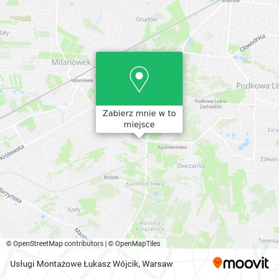 Mapa Usługi Montażowe Łukasz Wójcik