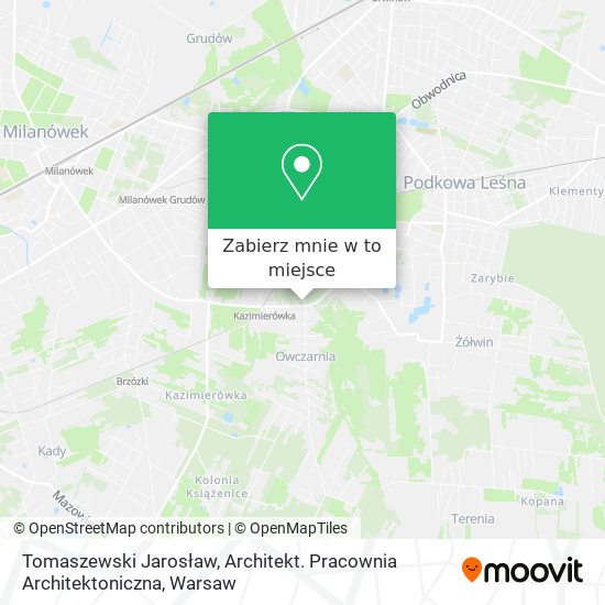 Mapa Tomaszewski Jarosław, Architekt. Pracownia Architektoniczna