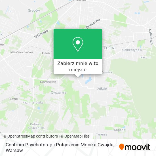 Mapa Centrum Psychoterapii Połączenie Monika Cwajda