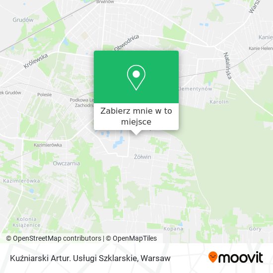 Mapa Kuźniarski Artur. Usługi Szklarskie