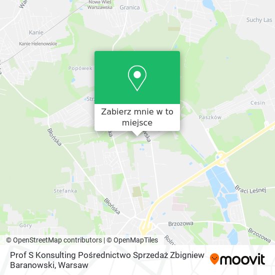 Mapa Prof S Konsulting Pośrednictwo Sprzedaż Zbigniew Baranowski