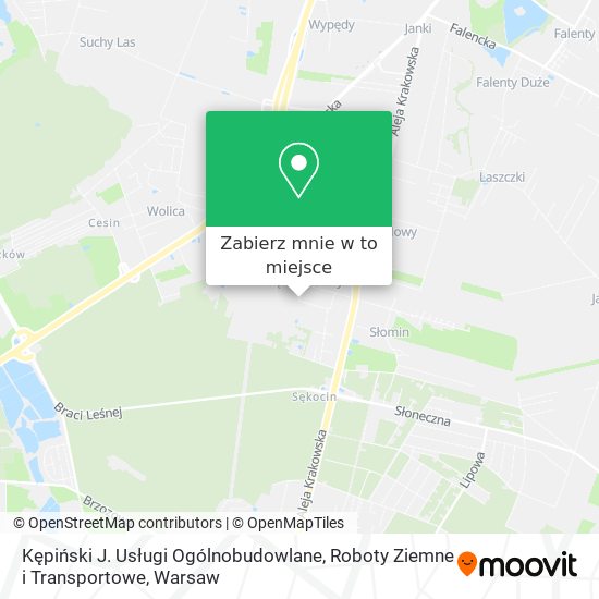 Mapa Kępiński J. Usługi Ogólnobudowlane, Roboty Ziemne i Transportowe