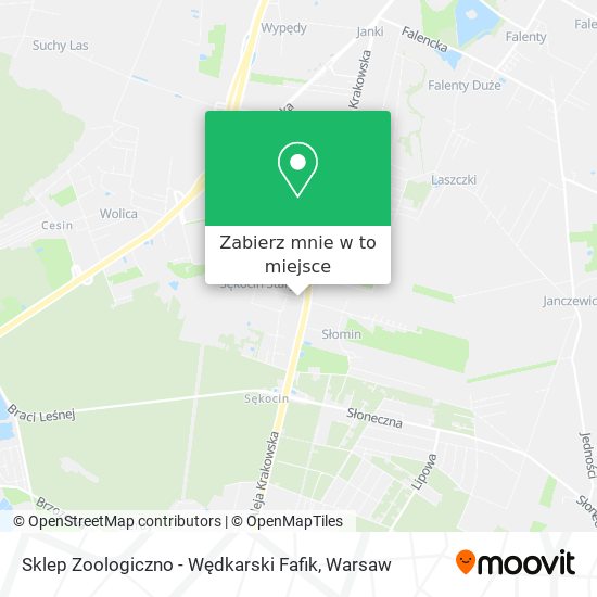 Mapa Sklep Zoologiczno - Wędkarski Fafik