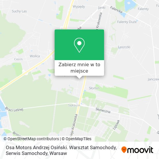 Mapa Osa Motors Andrzej Osiński. Warsztat Samochody, Serwis Samochody