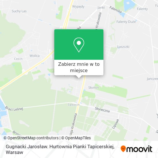 Mapa Gugnacki Jarosław. Hurtownia Pianki Tapicerskiej