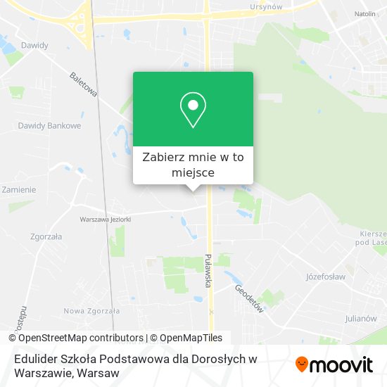 Mapa Edulider Szkoła Podstawowa dla Dorosłych w Warszawie