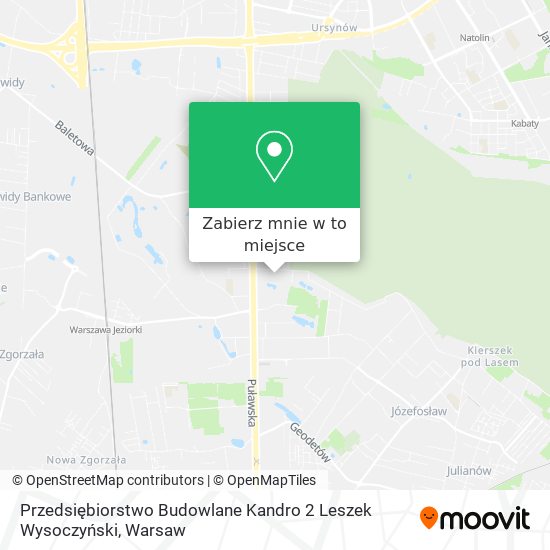 Mapa Przedsiębiorstwo Budowlane Kandro 2 Leszek Wysoczyński