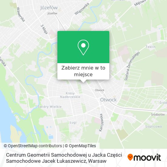 Mapa Centrum Geometrii Samochodowej u Jacka Części Samochodowe Jacek Łukaszewicz