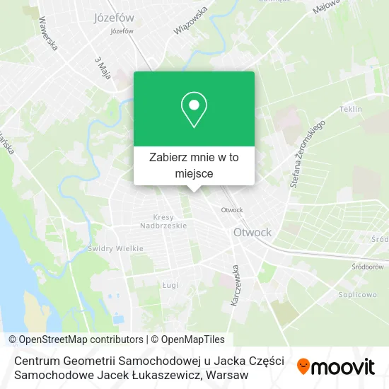 Mapa Centrum Geometrii Samochodowej u Jacka Części Samochodowe Jacek Łukaszewicz