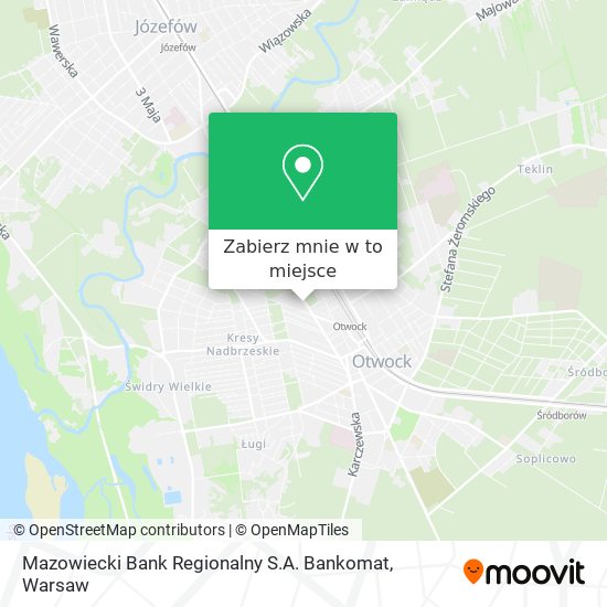 Mapa Mazowiecki Bank Regionalny S.A. Bankomat