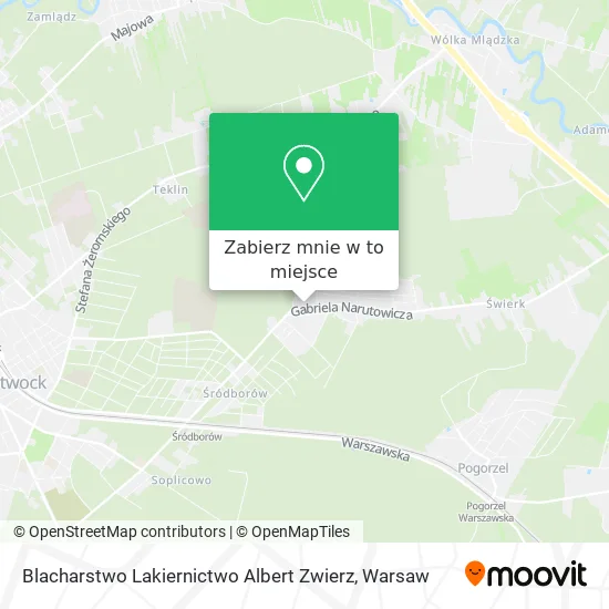 Mapa Blacharstwo Lakiernictwo Albert Zwierz