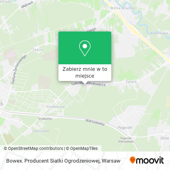 Mapa Bowex. Producent Siatki Ogrodzeniowej