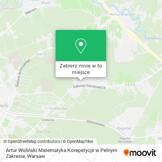 Mapa Artur Woliński Matematyka Korepetycje w Pełnym Zakresie